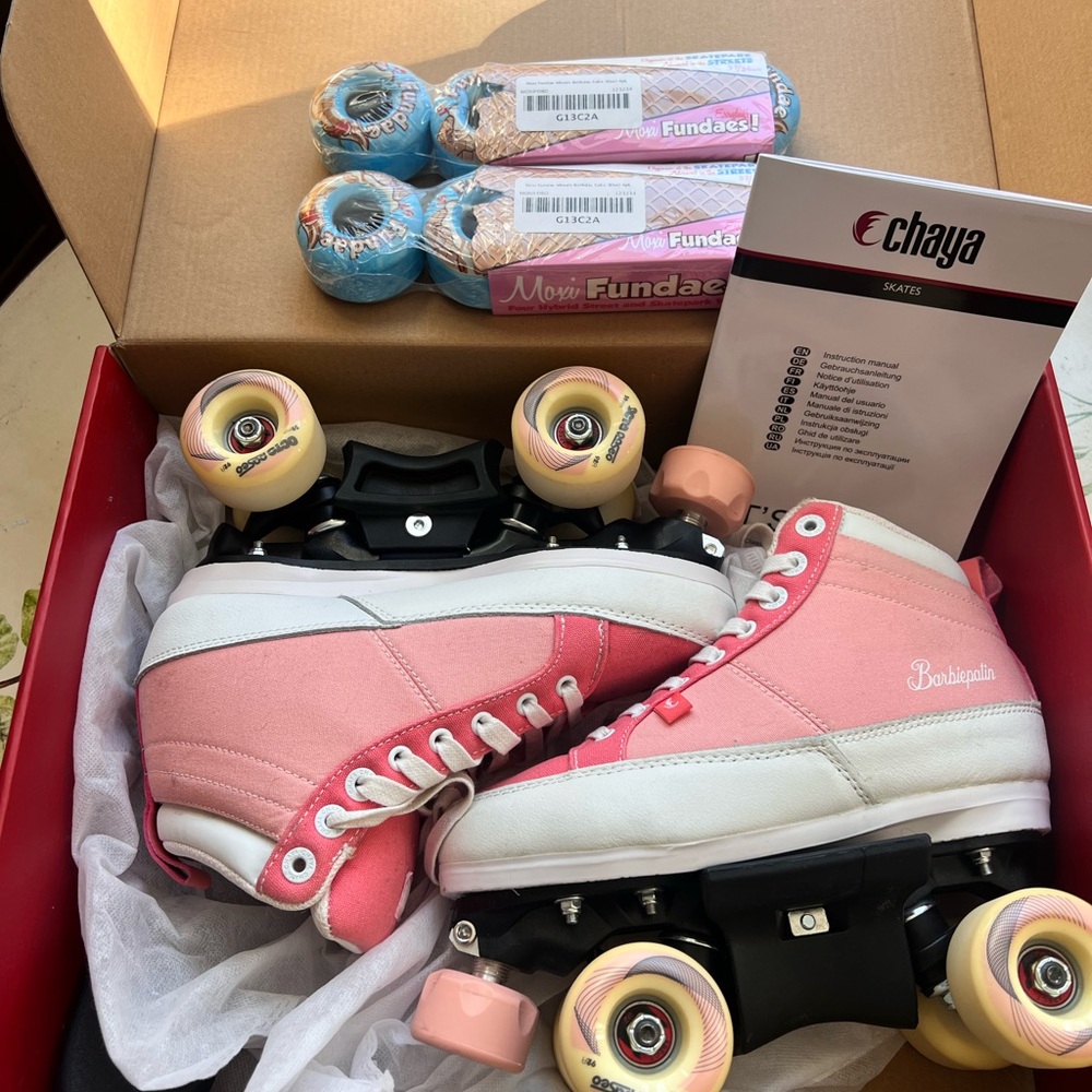 Chaya Pink and White Roller Skates